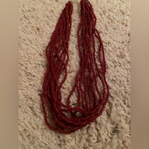 Silpada Deep Red Beaded Necklace